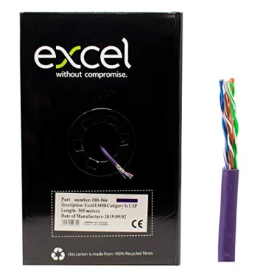 Image of I CHOOSE LIMITED Purple LSZH 305m Cat5e Cable Reel / AWG24 Ethernet LAN U/UTP Roll Bulk Box 1000ft Networking