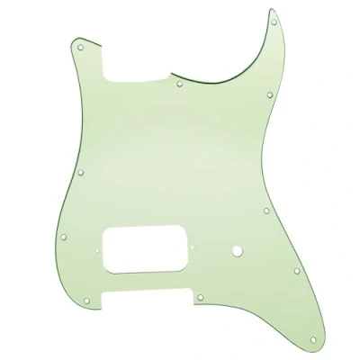 Image of Musiclily Pro 11 Holes ST Strat Uncovered One Humbucker Guitar Pickguard Scratch Plate for American/Mexican Fender Tom Delonge Stratocaster Electric Guitar, 3Ply Mint Green