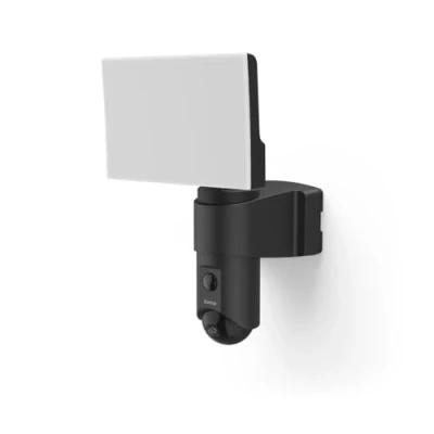 Image of Hama Surveillance Camera (WiFi for Outdoors, Outdoor with Voice/App Control, Weatherproof Light, Motion Sensor, Night Vision, 2 Way Audio, Recording, Full HD) Black