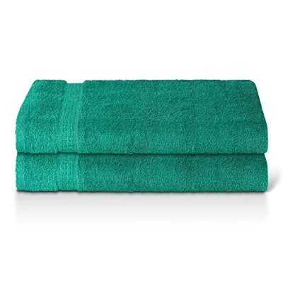 Image of Panzy 100% COTTON 500 GSM ABSORBENT TOWEL SET, QUALITY RINGSPUN 70X140 CM BATH TOWELS &amp; 50X100 Hand (2 Towels, Green)