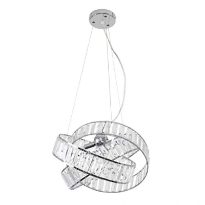 Image of MiniSun Modern 3 Way Chrome &amp; Clear Acrylic Jewel Intertwined Rings Design Ceiling Light Pendant