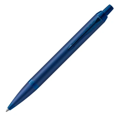 Image of Parker IM Monochrome Ballpoint Pen, Blue Finish and Trims, Medium Point with Ink, Gift Box