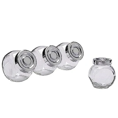 Image of Ikea 2 x Spice jar, glass, aluminium colour / 4 pack 15 cl