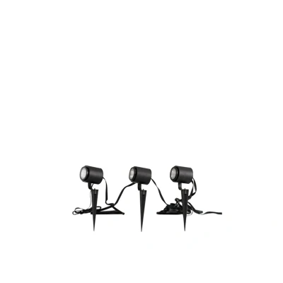 Image of Lindby Smart LED outdoor spotlight Nymo, CCT, RGB, Tuya, set of 3