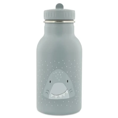 Image of Trixie Insulated Drinking Bottle Mr. Shark 350ml Stainless Steel Water for Kids Grey Keeps Drinks Cold Eco Friendly and BPA Free