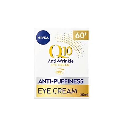 Image of NIVEA Q10 60+ Anti Puffiness Eye Cream (20ml), Wrinkle with Triple Strength Formula Made Q10, Rose Petal Oil, and Calcium, Designed for Skin