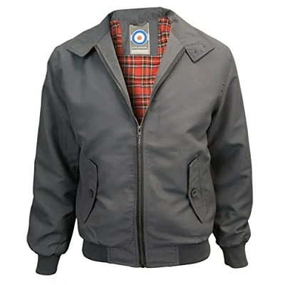 Image of Location Tartan Lining Harrington Jacket (Heather Grey, 3XL 52 54)