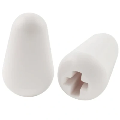 Image of Musiclily Ultra Universal Guitar 5 Way Switch Tips Pickup Selector Lever Knobs for Fender Squier Strat Style Electric Guitar, White (Set of 2)