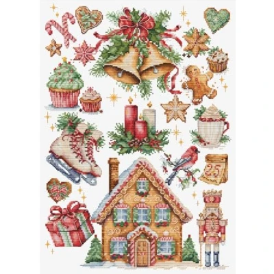 Image of Luca S Cross Stitch Kit Christmas Composition, B7031, Counted for Adults, Needlecraft and Embroidery