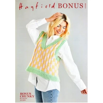 Image of Hayfield Bonus Chunky Knitting Pattern 10599 Vest