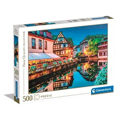 Image of Clementoni 35147 Collection Strasbourg Old Town 500 Pieces Adult Jigsaw Puzzles, Made in Italy, Multi Coloured