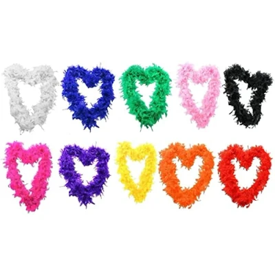 Image of FEATHER BOA FANCY DRESS ACCESSORY 71&quot;/180 CM LONG 65G THICK HEN NIGHT FLAPPER BOAS IN 10 COLOURS 1920&#039;S BURLESQUE FEATHERS (WHITE)