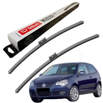 Image of Silbak Windscreen Wipers, fits for VW POLO (05/2005 12/2009) Wiper Blades, 530mm/480mm, Front Blades Set Accessories,