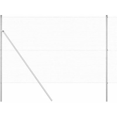 Image of vidaXL Welded Wire Fence with 7 Posts 1.6x10 m Galvanised Steel