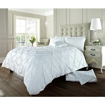 Image of Select ED® Luxuries Diamond Alford/Pintuck Duvet Cover Set with Pillow Cases,Bed Line/Quilt Sets (King Size, White)