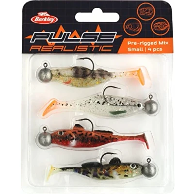 Image of Berkley Pulse Realistic Mix, Fishing Hook, Soft Lures, PredatorFishing, Ideal For Catching Pike, Perch and Zander, Chosen by Pro Anglers, Great Gift Lure Unisex, Assorted, Small
