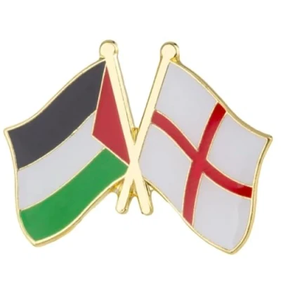 Image of England &amp; Palestine Friendship National Flag Metal Enamel Pin Badge Lapel