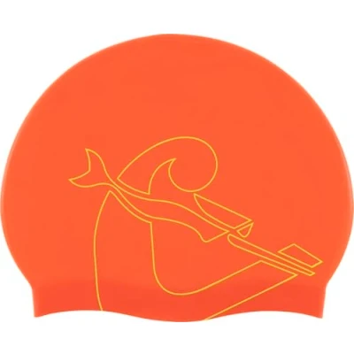 Image of Cressi Ricky Jr Swim Cap Junior Swimming Cap, Red/Yellow, One Size