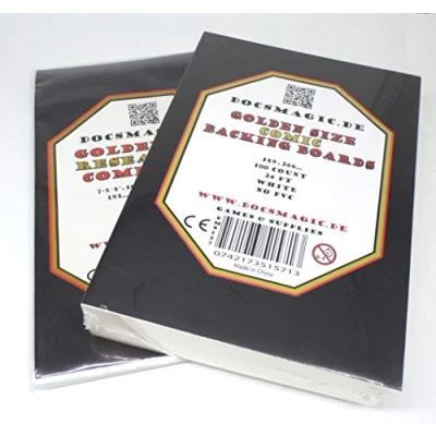 Image of docsmagic.de 100 Golden Size Resealable Comic Bags + Backing Boards Combo Pack 193 x 266 mm