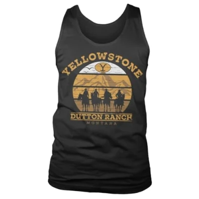 Image of Yellowstone Officially Licensed Cowboys Mens Tank Top Vest (Black), Large