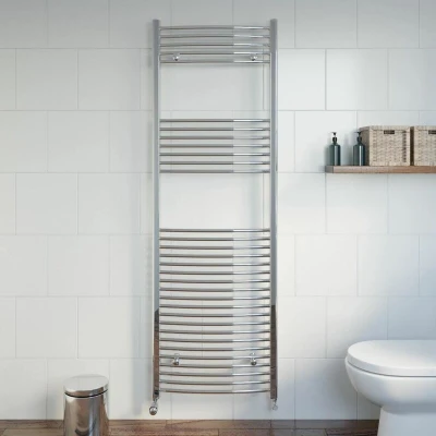 Image of DuraTherm Curved Heated Towel Radiator Chrome 1800 x 600mm