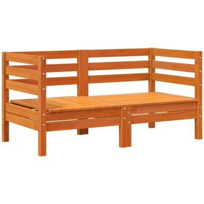 Image of vidaXL Garden Sofas Corner 2 pcs Wax Brown Solid Wood Pine