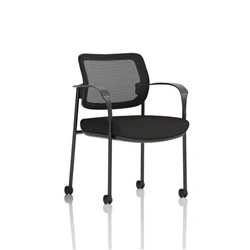 Image of Brunswick Deluxe Mesh Back Black Frame With Arms Castors