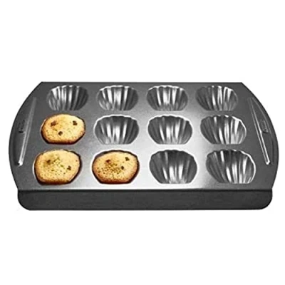 Image of lakeland Non Stick 12 Hole Madeleine Tin 31.5cm x 30cm Sure Grip Handles Oven Safe Up to 240C