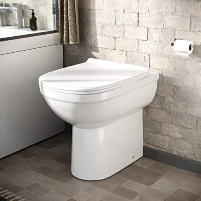 Image of Nino Comfort Height White Back to Wall Toilet Pan &amp; Soft Close Seat