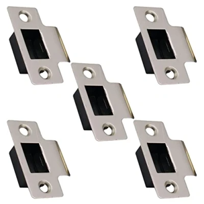 Image of Strike Plate Satin Nickle Latch Door Frame + Dust Box Matching Screws (5)