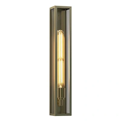 Image of Harvard Outdoor Flush Wall Light Natural Brass IP44, E27