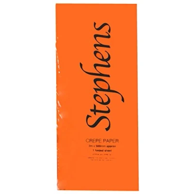 Image of Stephens Crepe Orange 40% Stretch 3m x 500mm 1 Sheet
