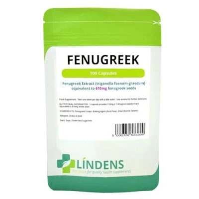 Image of Fenugreek Seed Extract 610mg Double Pack 200 Capsules Trigonella Foenum Graecum