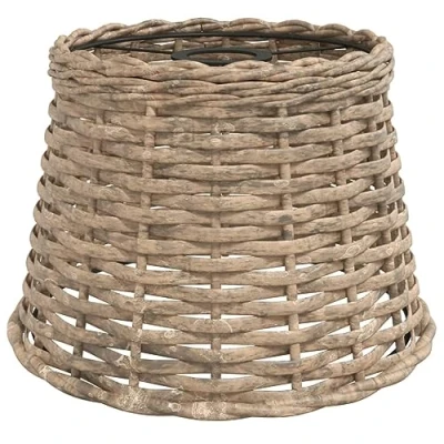 Image of vidaXL Exquisite Ceiling Lamp Shade Ø25x17cm: Handmade Wicker, Painted Iron Bulb Holder in Timeless Brown