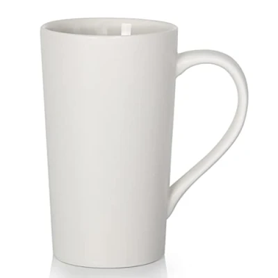 Image of Smilatte 20 Ounces Extra Large Coffee Mug, M007 Plain Tall Big Ceramic Tea Cup with Handle for Dad Men, White