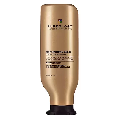 Image of Pureology Nanoworks Gold, Conditioner, for Fine, Very Dry, Colour Treated Hair, Restores And Strengthens Vegan Formulas, Sulphate Free a Gentle Cleanse