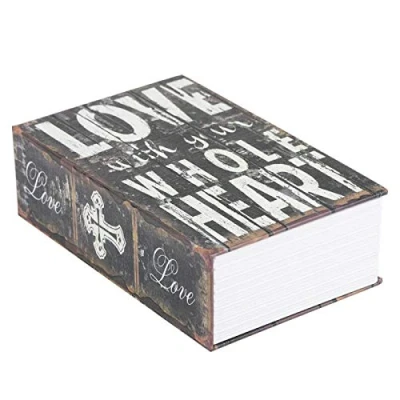 Image of Book Safe with Combination Lock Diversion Secret Hidden Box, Money Jewelry Hiding Collection Storage Case(Love)