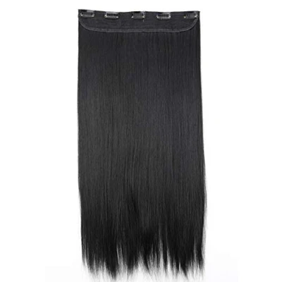 Image of CAISHA 24&quot; Clip In Hair Extensions One Piece Full Head Hairpiece Straight Black C51