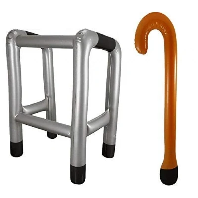 Image of 3XInflatable Zimmer Frame and Walking Stick Blow Up Toy Novelty Gag Joke Dress