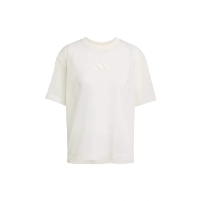 Image of adidas Sportswear SOFT LUX MESH TEE Print Tshirt, Women&#039;s, Size: XS, Off white