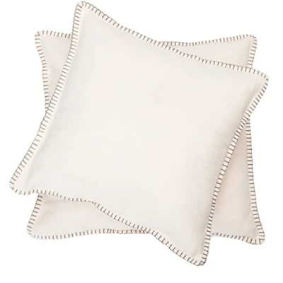 Image of David Fussenegger Sylt Plain with Embroidery Stitch Rohweiß