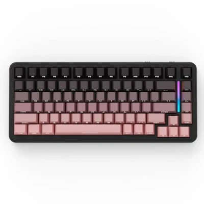 Image of ATTACK SHARK M86 Gasket Mechanical Keyboard, 75% Tri Mode(BT/2.4G/USB C) Wireless RGB Gaming Side printed Hot Swappable Custom Pre lubed Linear Switches, 5000mAh(Pink Gradient)