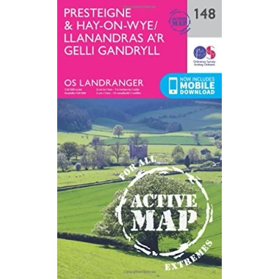 Image of Landranger Active 148 Presteigne &amp; Hay on Wye Map With Digital Version