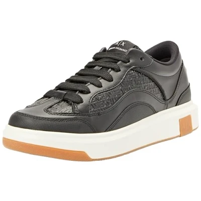 Image of Armani Exchange Men&#039;s Venice, Debossed Logo, Chunky Sneaker, Black, 9.5 UK
