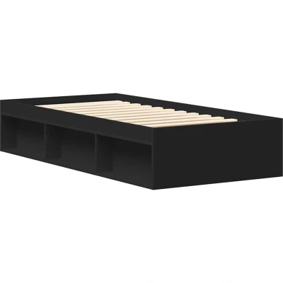Image of vidaXL Bed Frame without Mattress Black 75x190 cm Small Single
