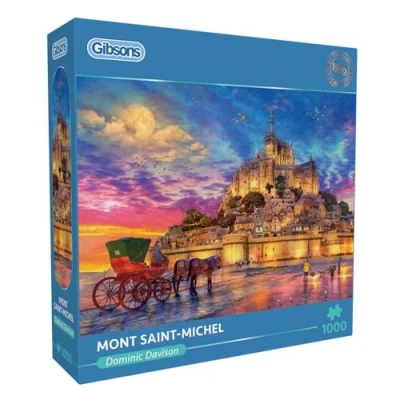 Image of Mont St Michele 1000 Piece Jigsaw Puzzle France Sustainable for Adults Premium 100% Recycled Board Great Gift Gibsons Games