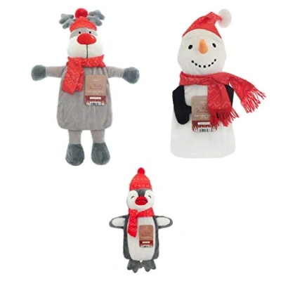 Image of Country Club Winter Warmer hot Water Bottle, Cuddly Toy Bottle Penguin, Reindeer or Snowman. (Penguin)