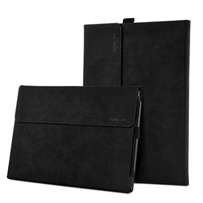 Image of xisiciao Protective Case for Surface Pro 7 with Stylus Holder, Multiple Angle Polyester Slim Lightweight Cover, Compatible Type Cover Keyboard (black)
