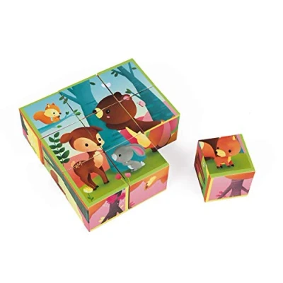 Image of Janod J02731 Kubkid 9 Blocks, Forest Animals