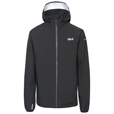 Image of Trespass Men&#039;s Hawkings Packaway Waterproof Jacket with Removable Hood, Black, Medium